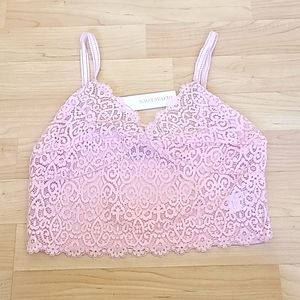 Oliviaceous Pink Lace Sexy Bralette top Bra Size L